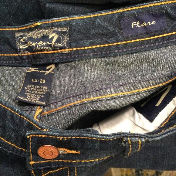 Seven7 flare dark denim jeans 29 Short - Picture 4 of 5